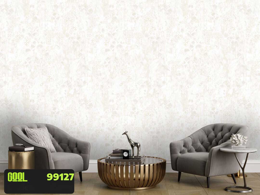 کاغذ دیواری بافت طبیعی کرم روشن فضای نشیمن