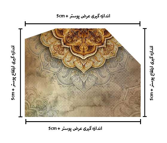 اندازه گیری دیواری شیب دار برای سفارش پوستر دیواری