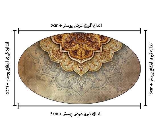 اندازه دیواری بیضی برای سفارش پوستر دیواری