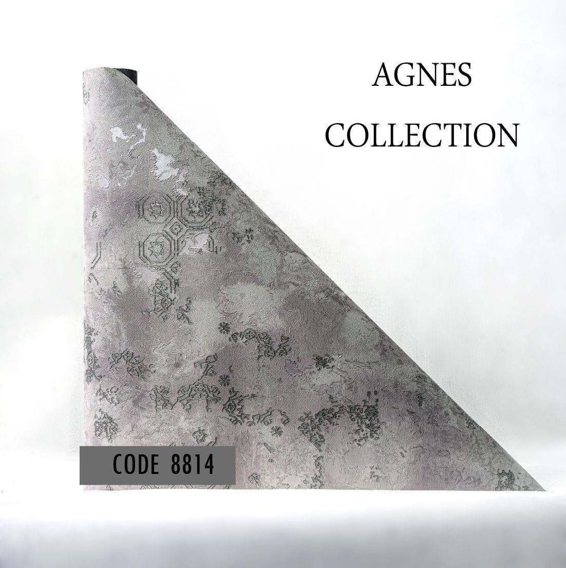 کاغذ دیواری کد 8814 آلبوم AGNES با طرح رگهدار نقرهای مناسب دکور قابها